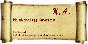 Miskovity Anetta névjegykártya